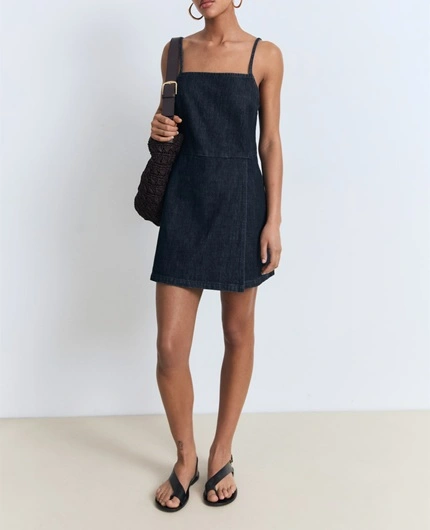 Mango Double-Breasted Denim Jumpsuit