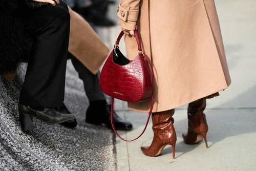 Emporio Armani Croc Hobo red handbag - Classic Leather Handbags