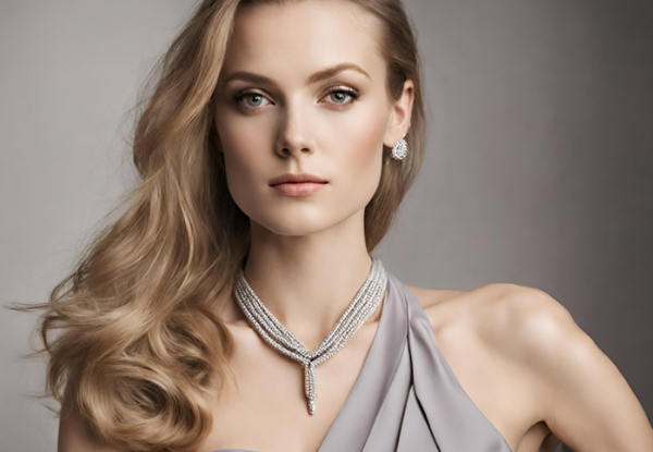 How to Wear One-Shoulder Dress with Jewelry-Y-Necklace